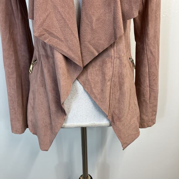 Adrienne Vittadini Blazer Jacket Women's Size XS Dusty Rose Waterfall Microfiber - Picture 4 of 8